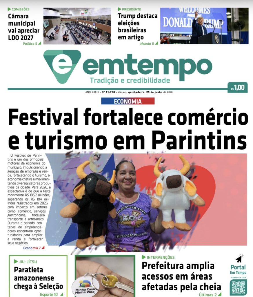 Edição do Jornal EM TEMPO de 25 de junho de 2026 está disponível