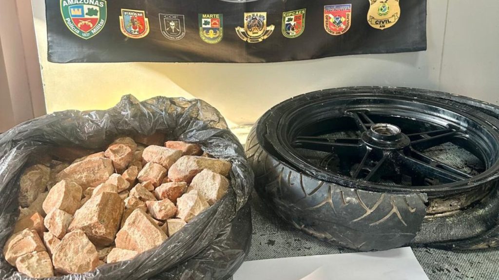 Cão farejador descobre droga escondida em pneus de moto no Amazonas