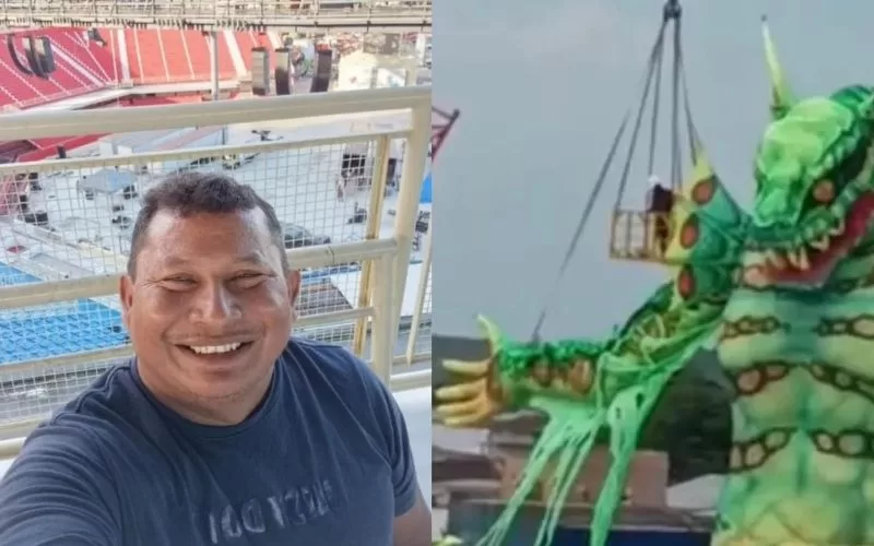 Artista morre durante montagem de alegoria em Manacapuru sem usar equipamentos de segurança