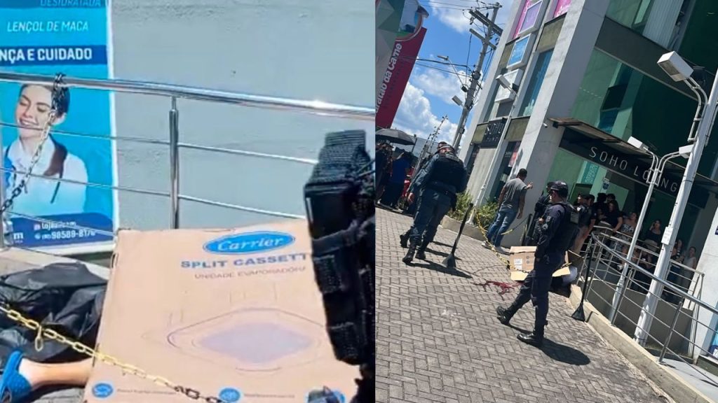 Homem é morto a tiros por criminosos encapuzados em frente a prédio comercial em Manaus