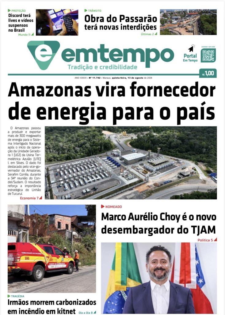Jornal Em Tempo – quinta-feira, 13 de agosto de 2026