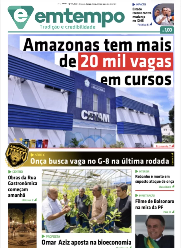 Edição do Jornal Em Tempo de 25 de agosto de 2026 já disponível