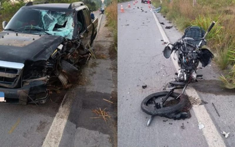 Casal morre em acidente entre moto e carro na BR-174 em Presidente Figueiredo