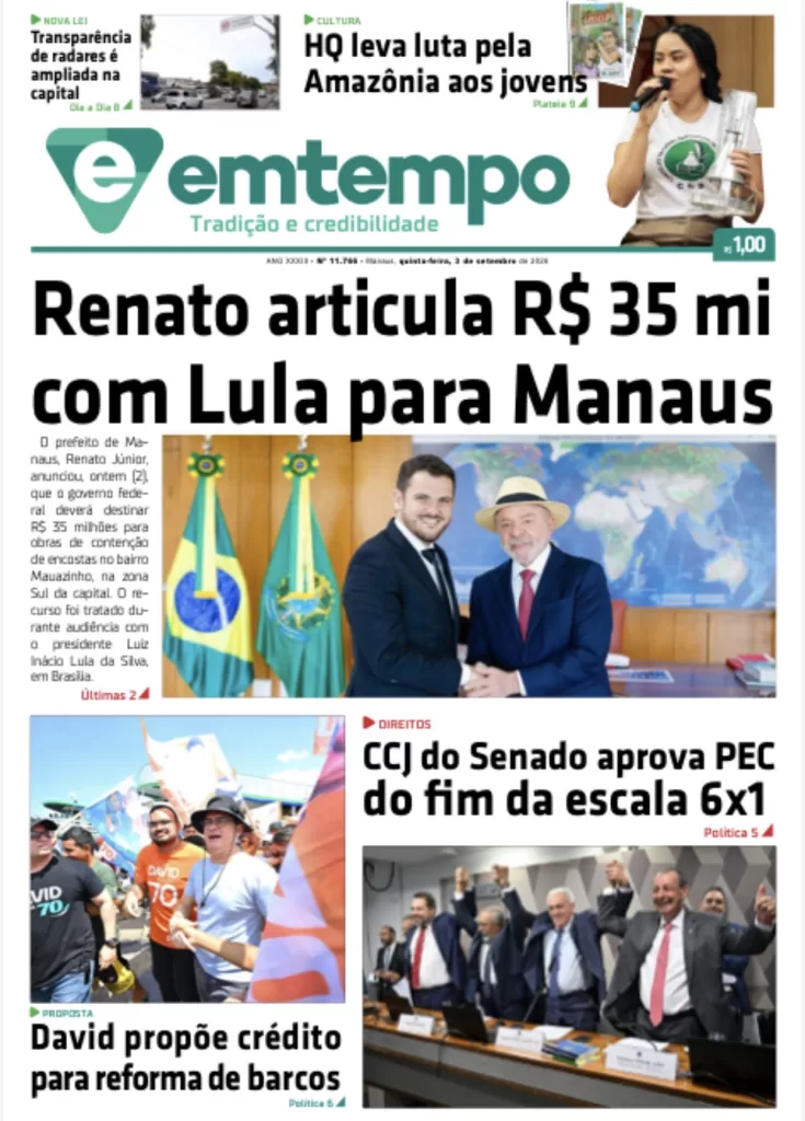 Jornal EM TEMPO de 3 de setembro de 2026 disponível para download
