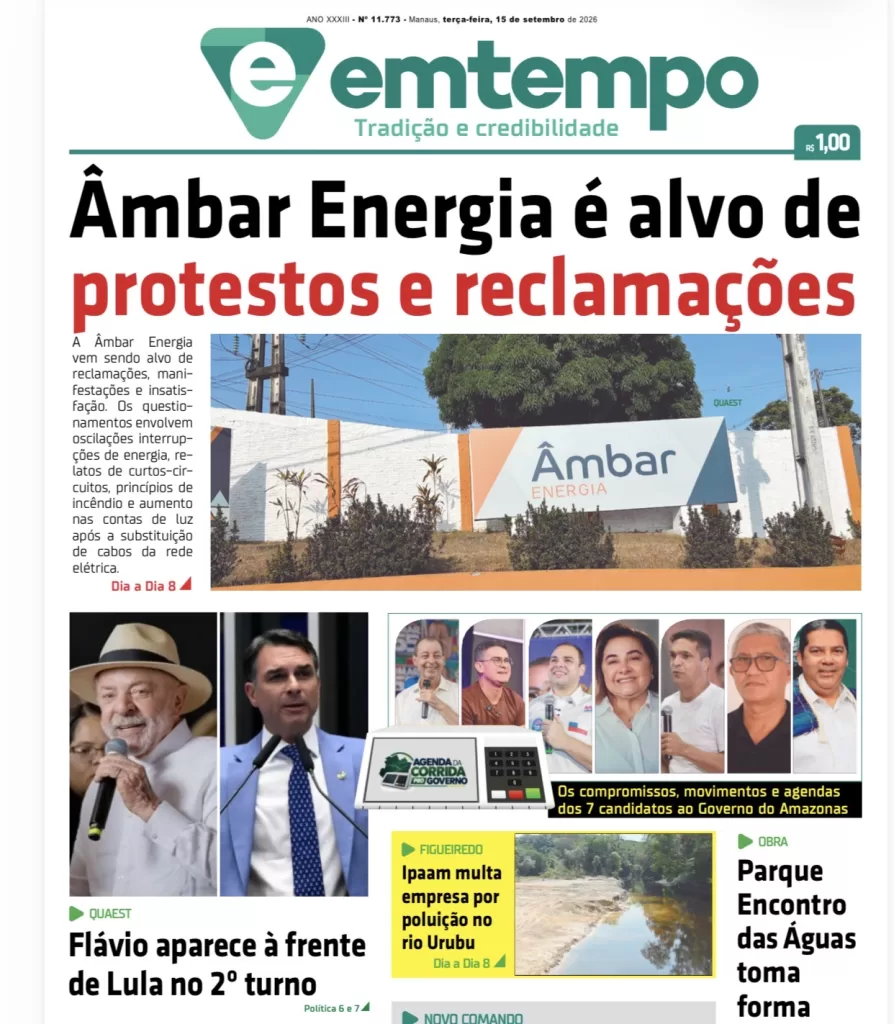 Edição do Jornal Em Tempo de 15 de setembro de 2026 disponível para download
