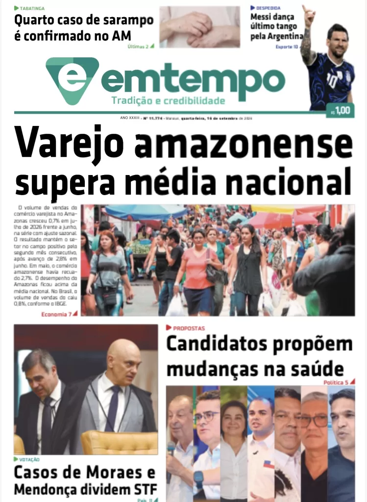 Jornal Em Tempo – edição de quarta-feira, 16 de setembro de 2026