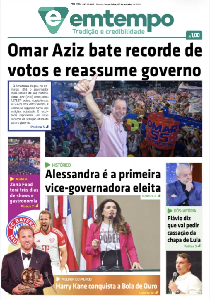 Edição do Jornal Em Tempo disponível para leitura em 27 de outubro de 2026