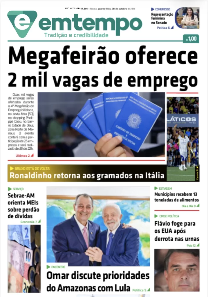 Edição do Jornal Em Tempo de 28 de Outubro de 2026 Disponível para Download