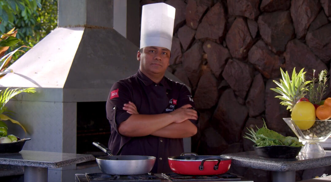 Chef Manoel Brelaz apresenta flor de banana pacovã com tartar de aruanã