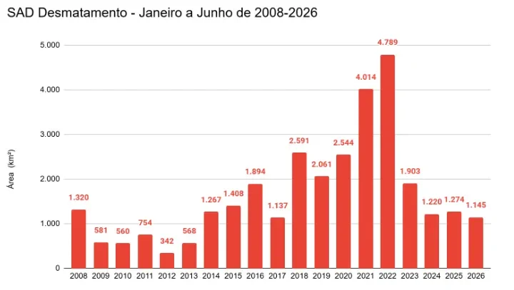 Desmatamento na Amazônia atinge menor nível em áreas protegidas