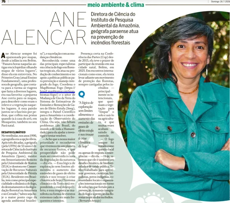 Pesquisadora amazonense Ane Alencar é destaque em lista de influentes do futuro