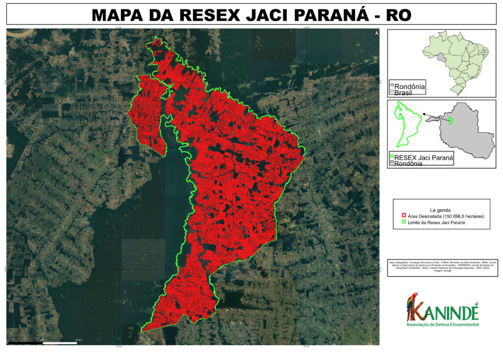 Degradação na Reserva Jaci-Paraná já cobre área de 210 mil campos de futebol