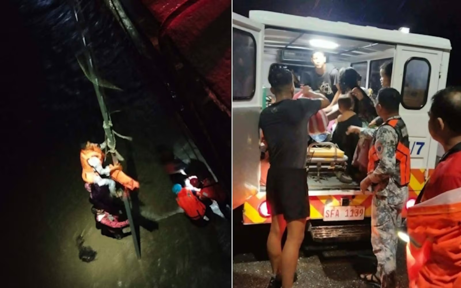 Bombeiros salvam bebê e oito crianças de enchente nas Filipinas