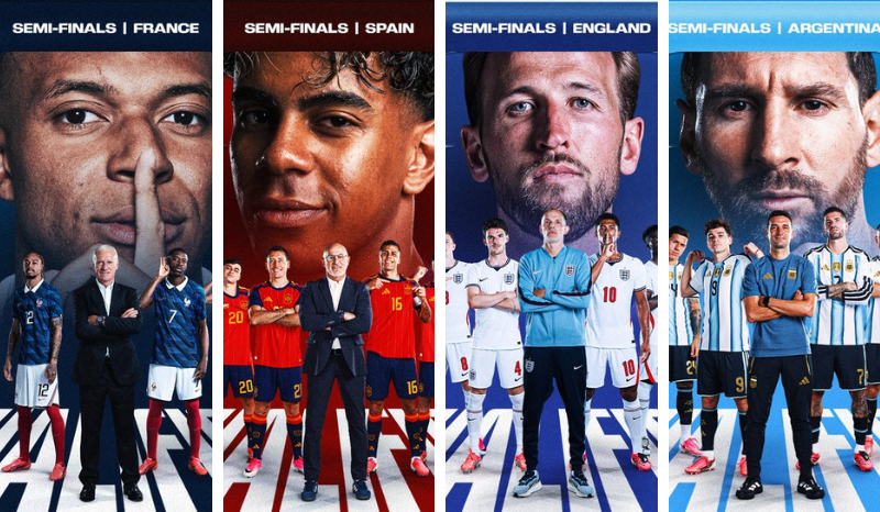 Após 36 anos, Copa do Mundo tem semifinais só com campeões mundiais