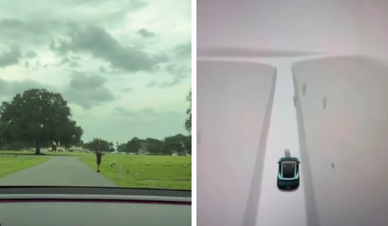Carro da Tesla de brasileira capta 'fantasmas' em cemitério nos EUA