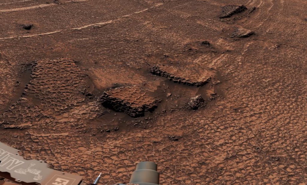 Nasa divulga imagens de fraturas poligonais em Marte registradas pelo Curiosity