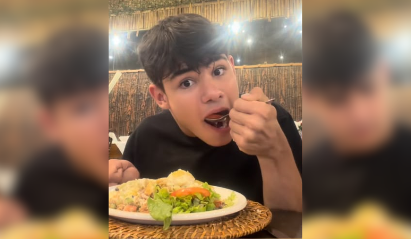 Samuka, jovem com paralisia cerebral, conquista autonomia ao comer em público