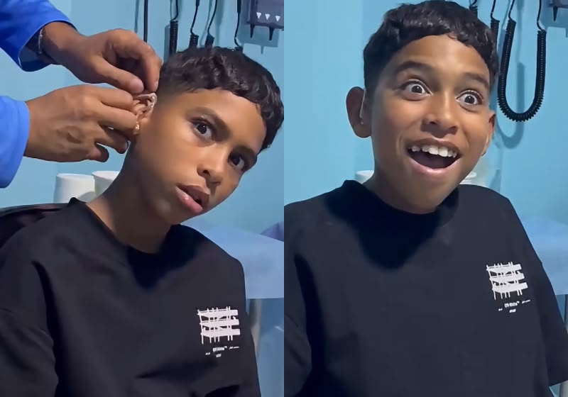 Menino surdo da Venezuela ouve pais pela primeira vez com dispositivo auditivo