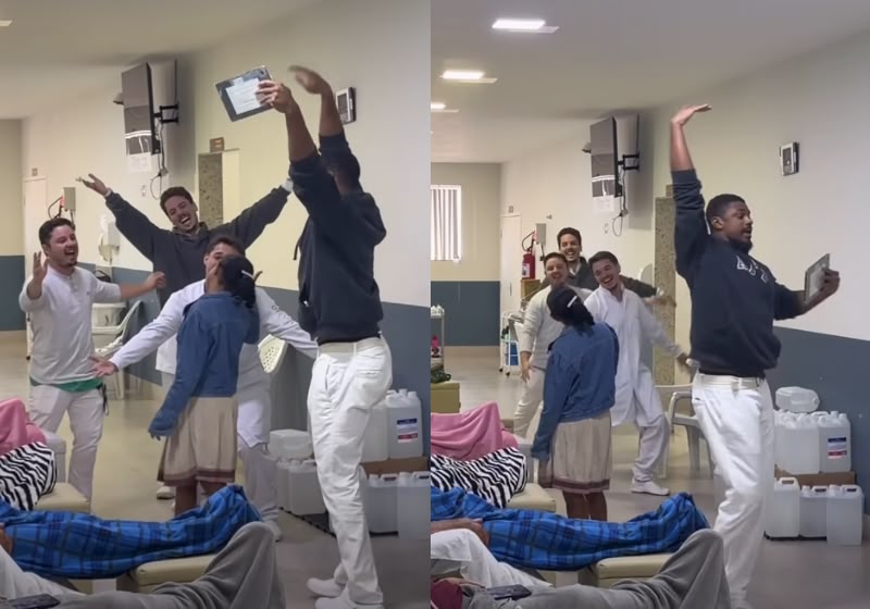 Enfermeiros animam pacientes em hemodiálise com música e dança no ES