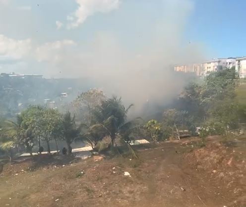 Incêndio atinge área de vegetação no Conjunto Viver Melhor em Manaus