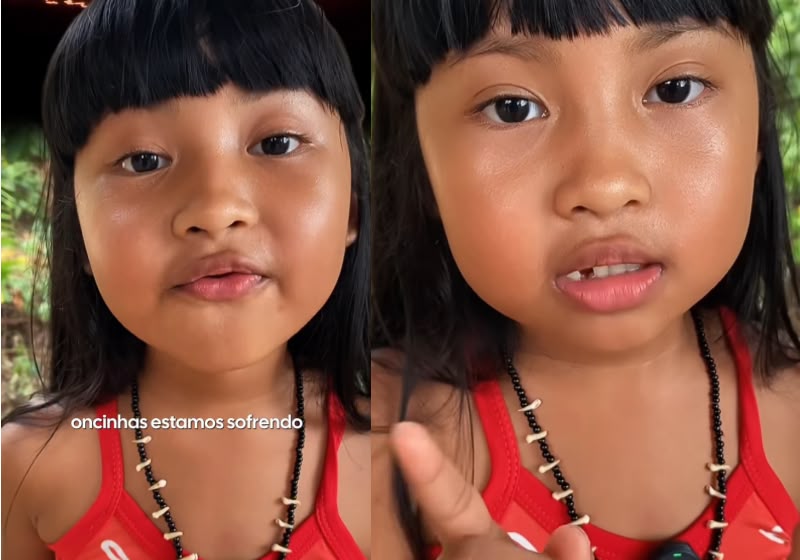 Menina 'Oncinha do Amazonas' clama por ajuda contra queimadas