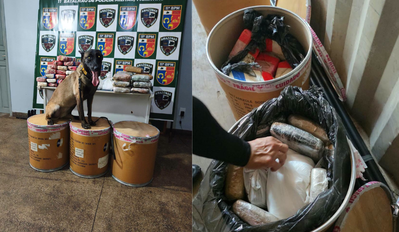 Polícia apreende 72,7 kg de drogas em balsa no Porto do Dodó, Parintins