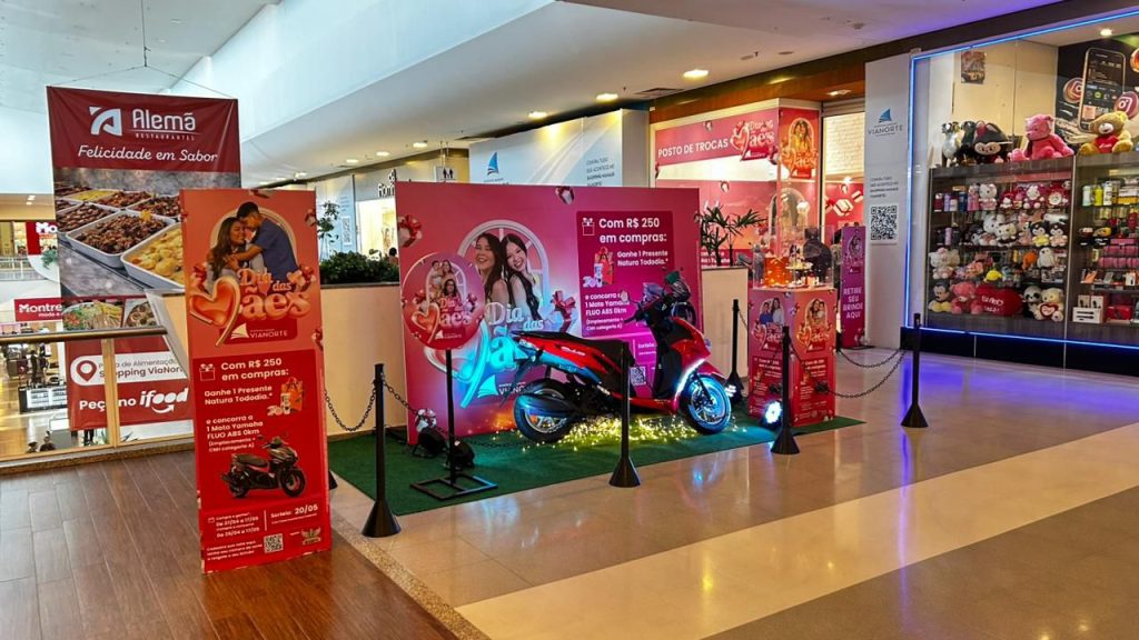 Shopping Manaus ViaNorte sorteia moto no Dia das Mães 2026