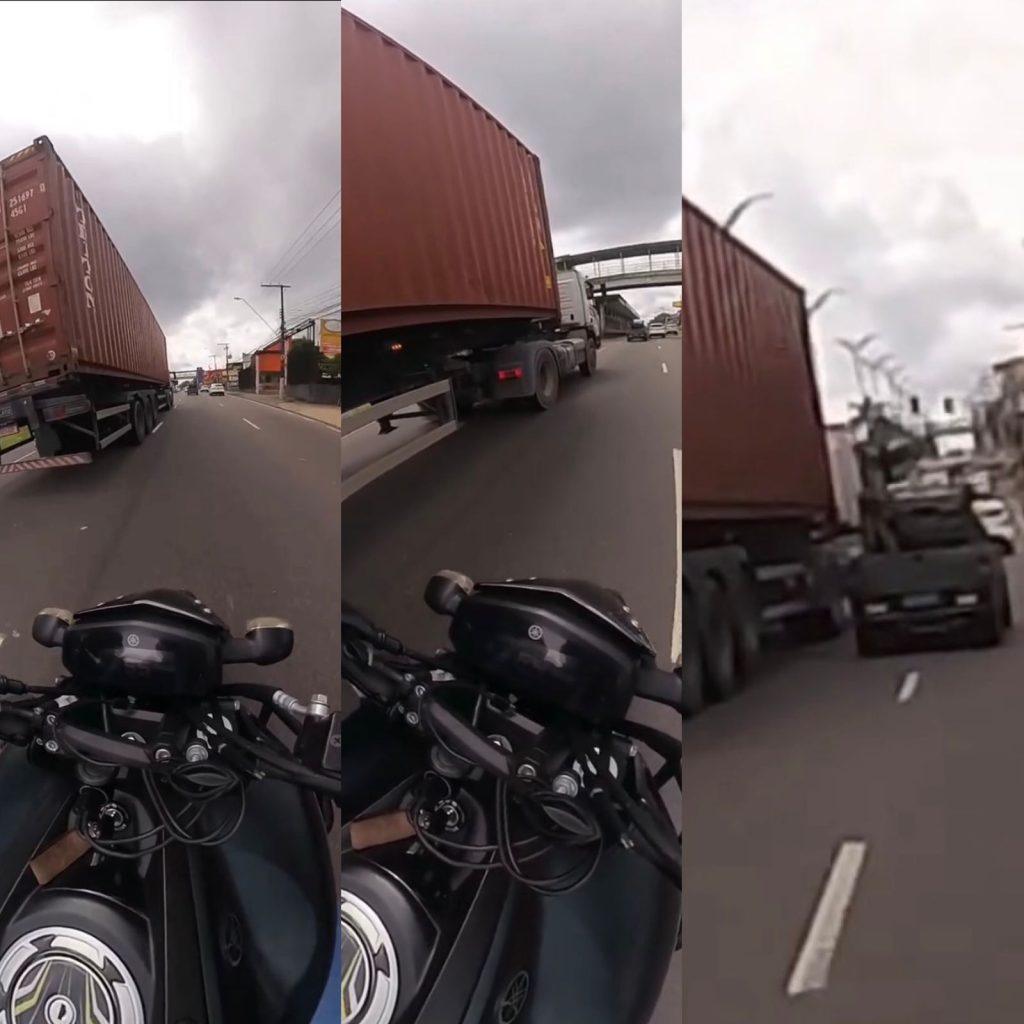 Vídeo mostra carreta avançando contra veículos na avenida Max Teixeira