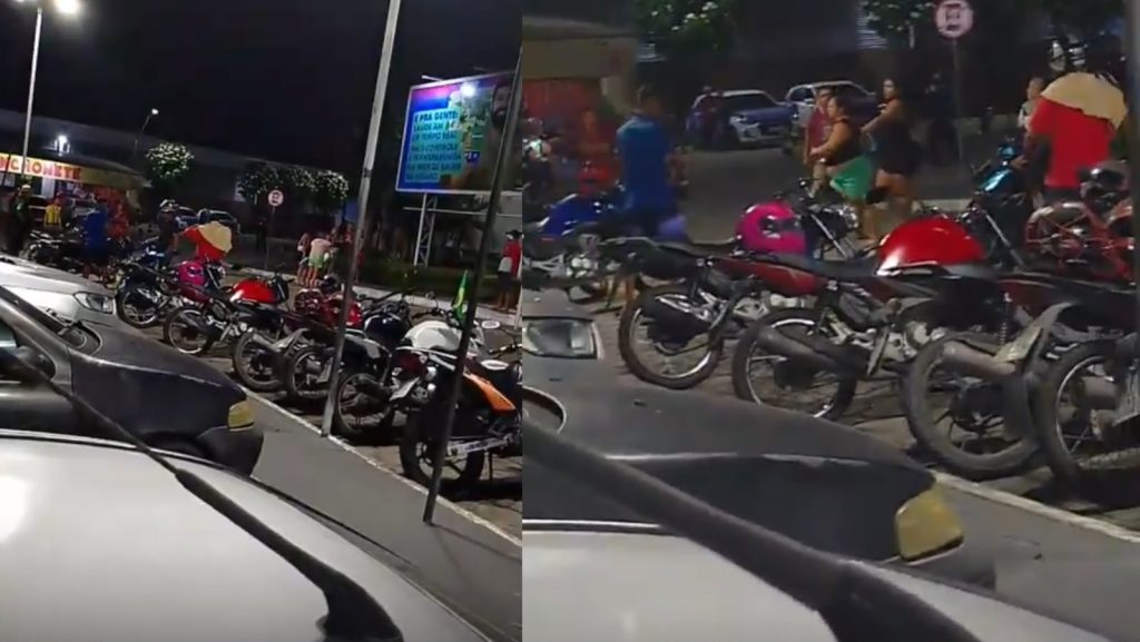 Briga entre familiares é registrada em estacionamento de hospital em Manaus