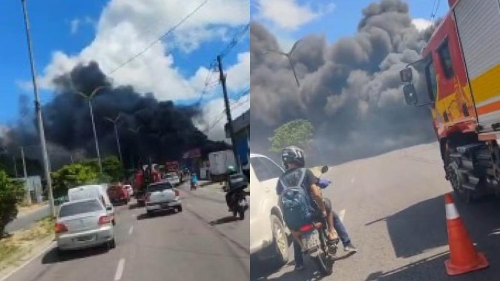 Incêndio em mata gera fumaça e reduz visibilidade na Av. Margarita