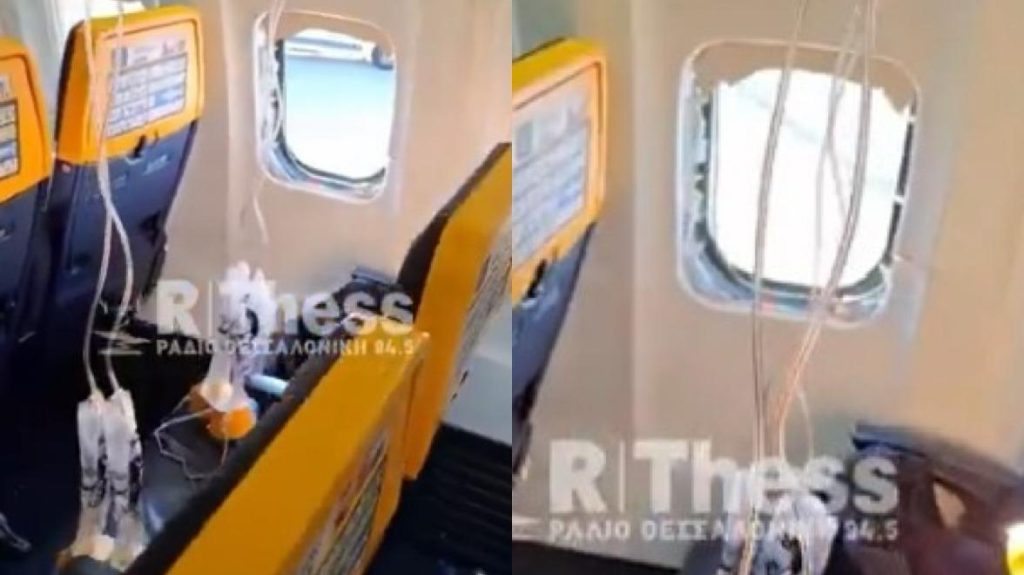 Passageiro quase é sugado de avião após janela quebrar em voo na Grécia