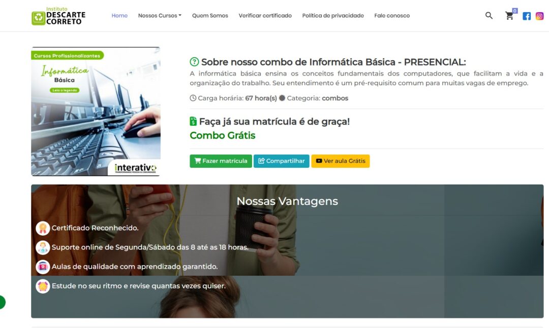 Instituto oferece mil vagas gratuitas em cursos de informática no Amazonas