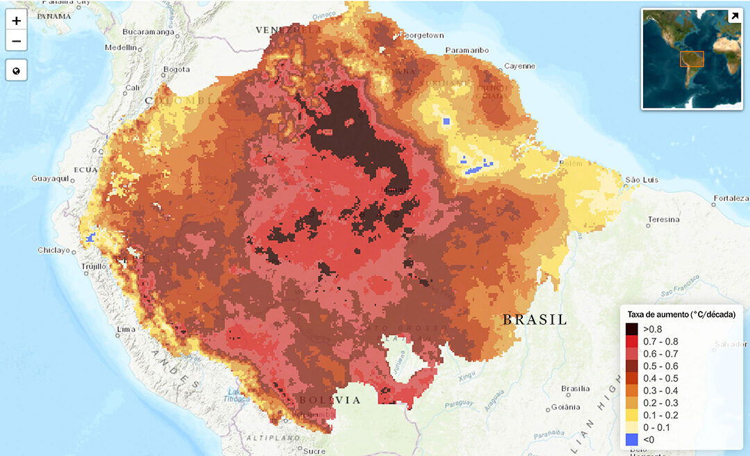 Aumento de temperaturas extremas na Amazônia chega a 3,2 °C desde 1981