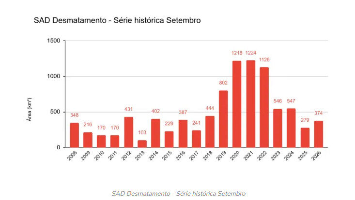 Desmatamento na Amazônia: 53% ocorrendo no Pará em setembro, aponta Imazon